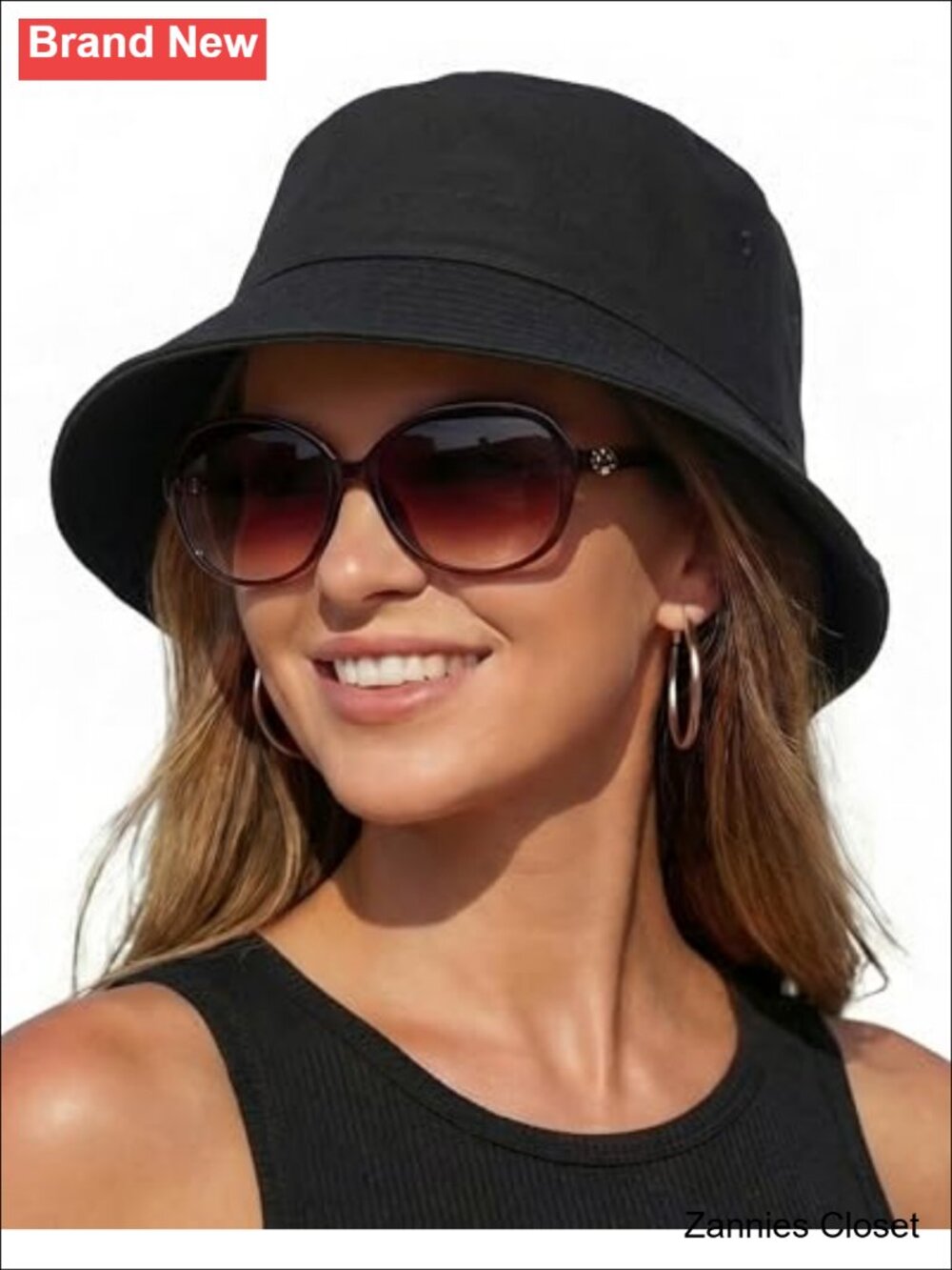 🤠 Cotton Bucket Sun Hat Adjustable Drawstring Beach Golf Fishing Unisex Retro